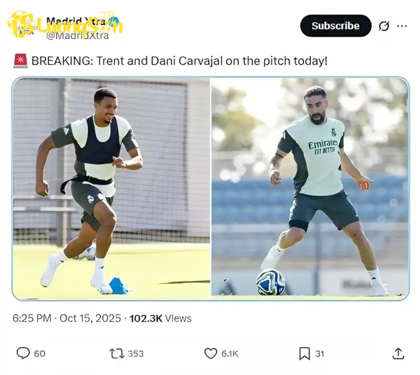 Arnold và Carvajal đã sẵn sàng tái xuất sân cỏ. (Ảnh: MadridXtra) Arnold và Carvajal đã sẵn sàng tái xuất sân cỏ.