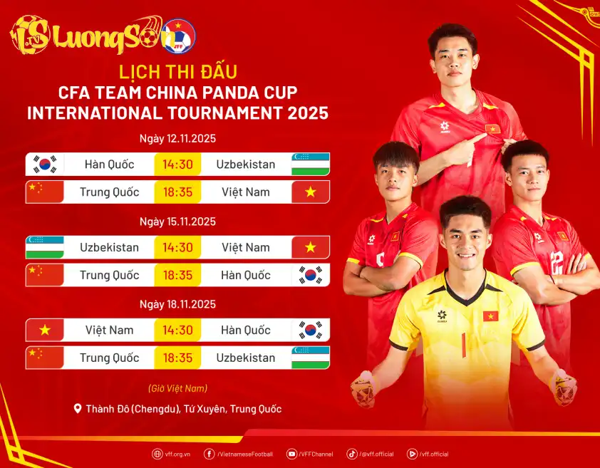 Lịch thi đấu của U23 Việt Nam tại giải giao hữu Panda Cup ở Trung Quốc Lịch thi đấu của U23 Việt Nam tại giải giao hữu Panda Cup ở Trung Quốc